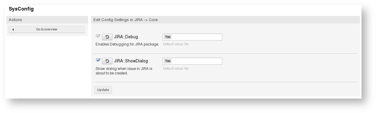 Teamworkx OTRS Integration for Jira > Configure the OTRS Package - < v70.40.8.5 > otrs_sysconfig_core.png