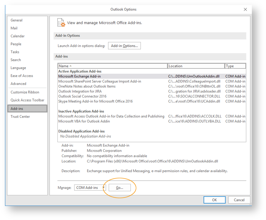 Teamworkx Outlook Integration for Jira > Add-in is not loaded in Outlook > image2018-3-6_15-5-55.png